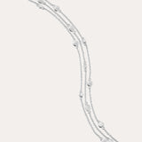 Silver triple layered bracelet chain