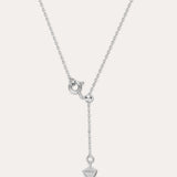 Mabel Sculptural Droplet Pendant Necklace in Silver