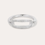 Silver paperclip ring gemstone