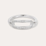 Silver paperclip ring gemstone