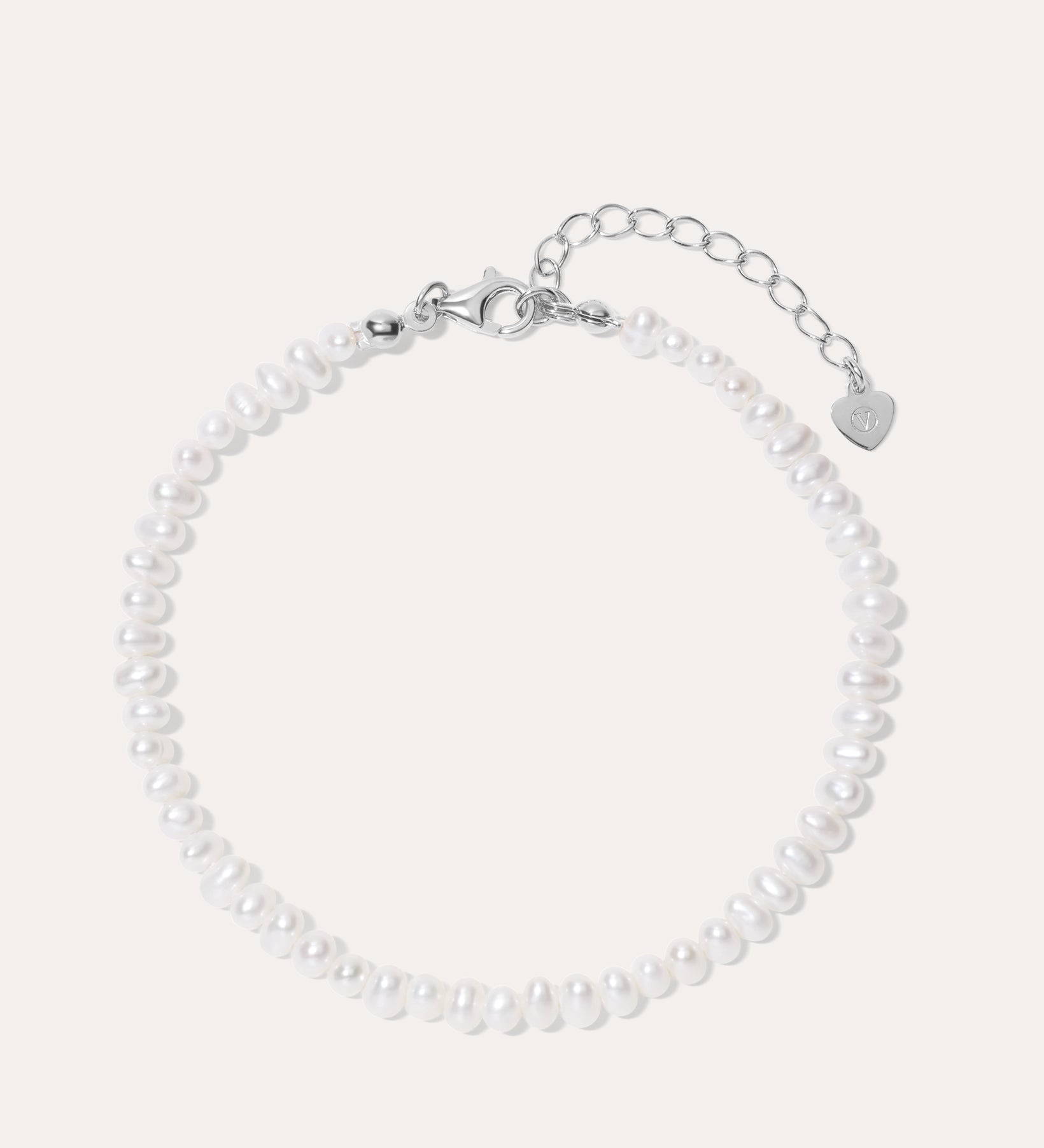 silver and pearl bracelet