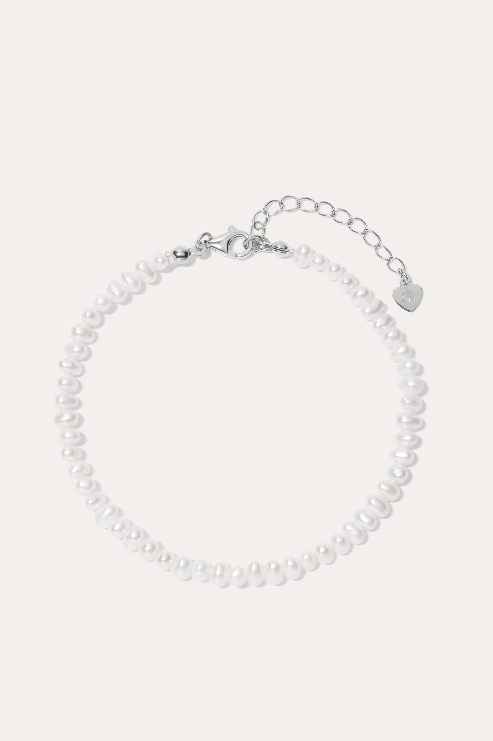 silver and pearl bracelet