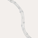 Silver triple layered bracelet chain
