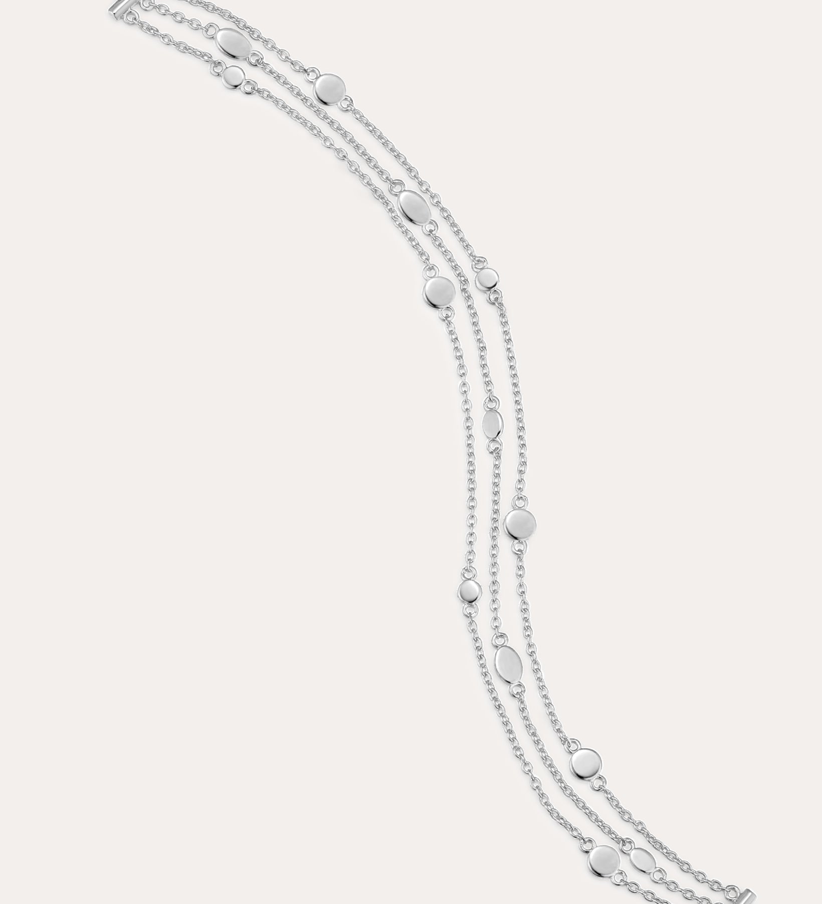 Silver triple layered bracelet chain