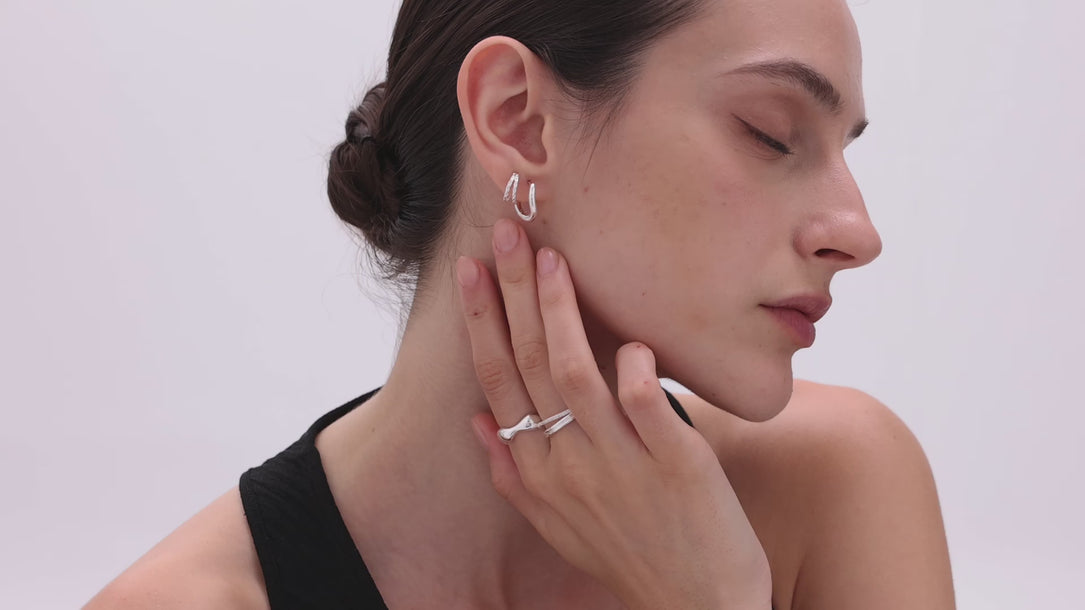 Silver hoop earring video